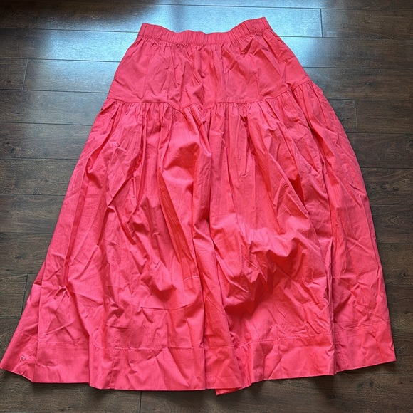 Abercrombie & Fitch Poplin Midi Skirt (Red) - Picture 6 of 6